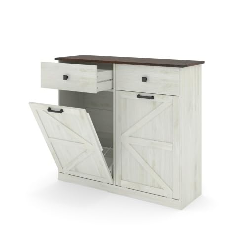 20 Gallon Tilt Out Trash Can Cabinet with Drawer O710