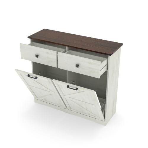 20 Gallon Tilt Out Trash Can Cabinet with Drawer O710