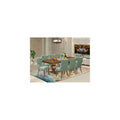 9 Piece Dining Room Set with Green Chairs F79947