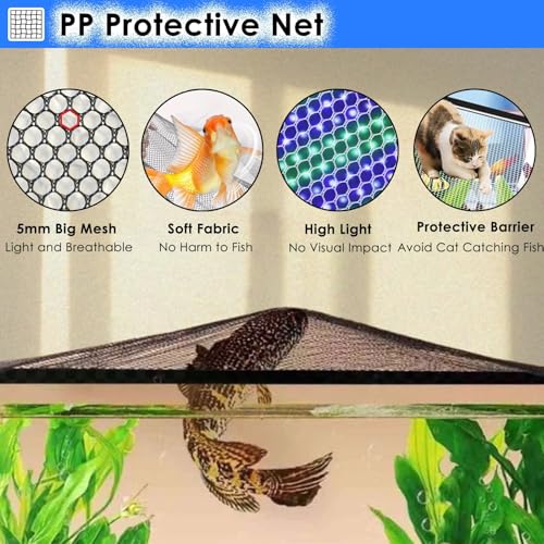 Aquarium Anti-Jump Net Cover (55.1" x 23.6") A182960