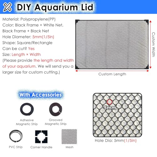 Aquarium Anti-Jump Net Cover (55.1" x 23.6") A182960