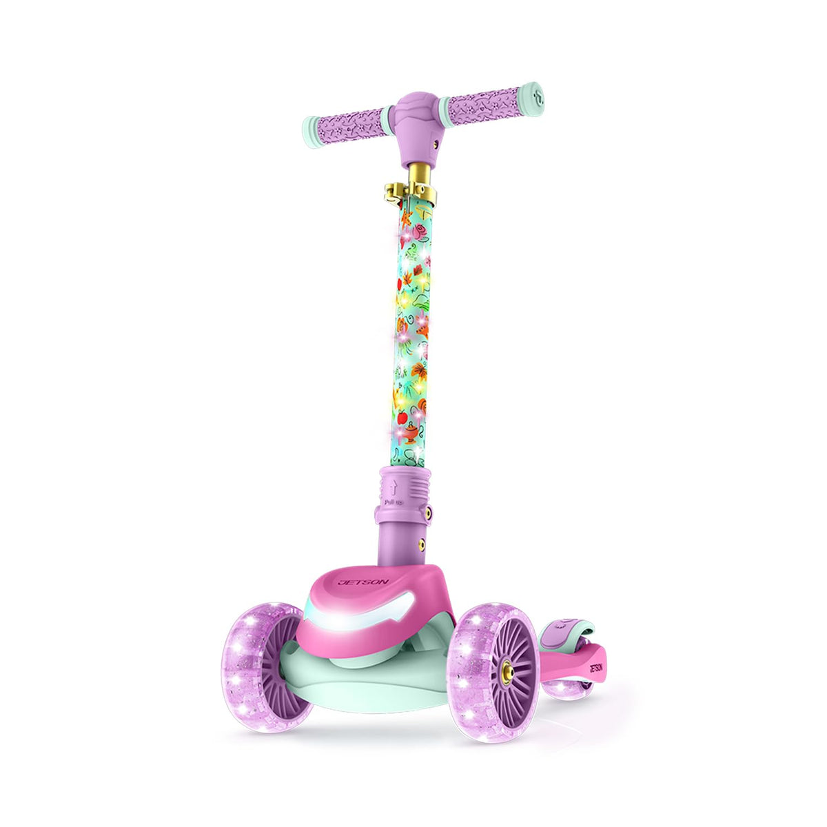Kids Kick Scooter with LED Lights and Light-Up Wheels O127