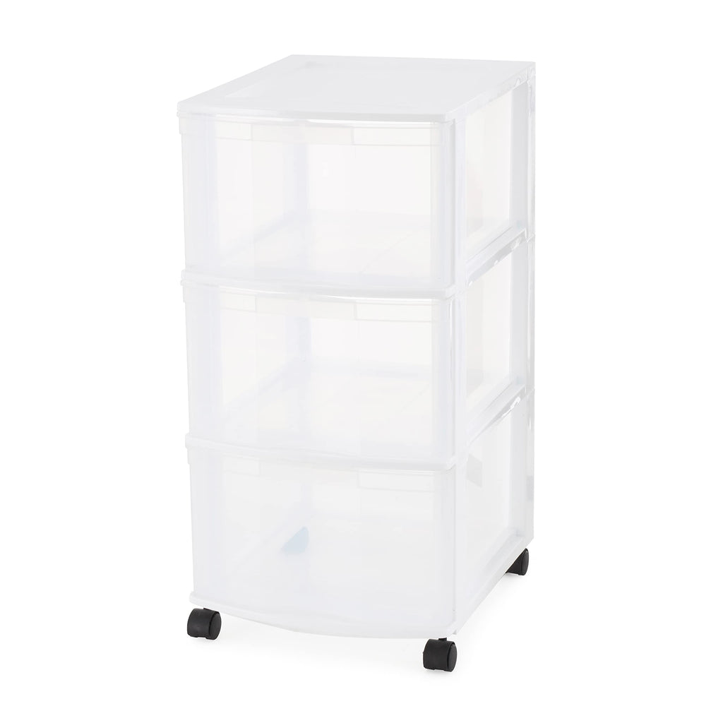 3 Drawer Plastic Rolling Organizer Cart L269