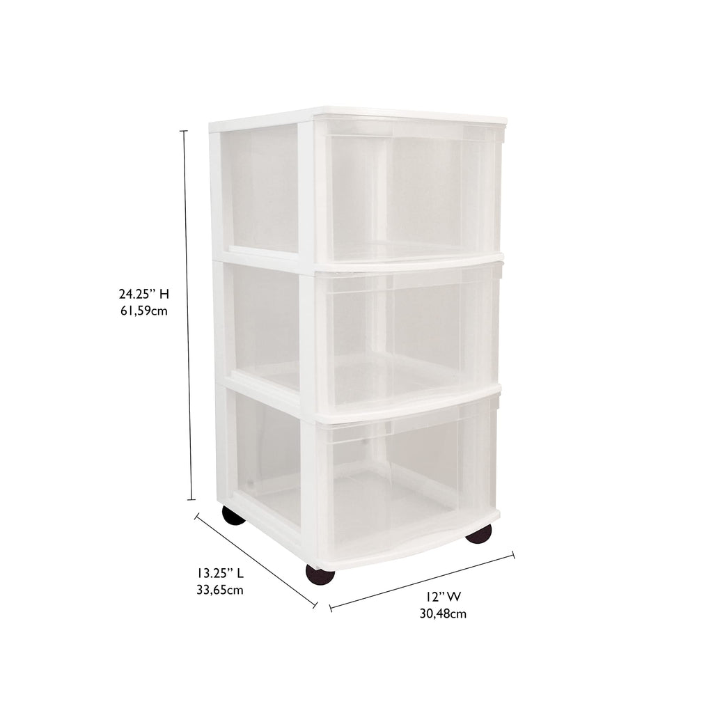 3 Drawer Plastic Rolling Organizer Cart L269