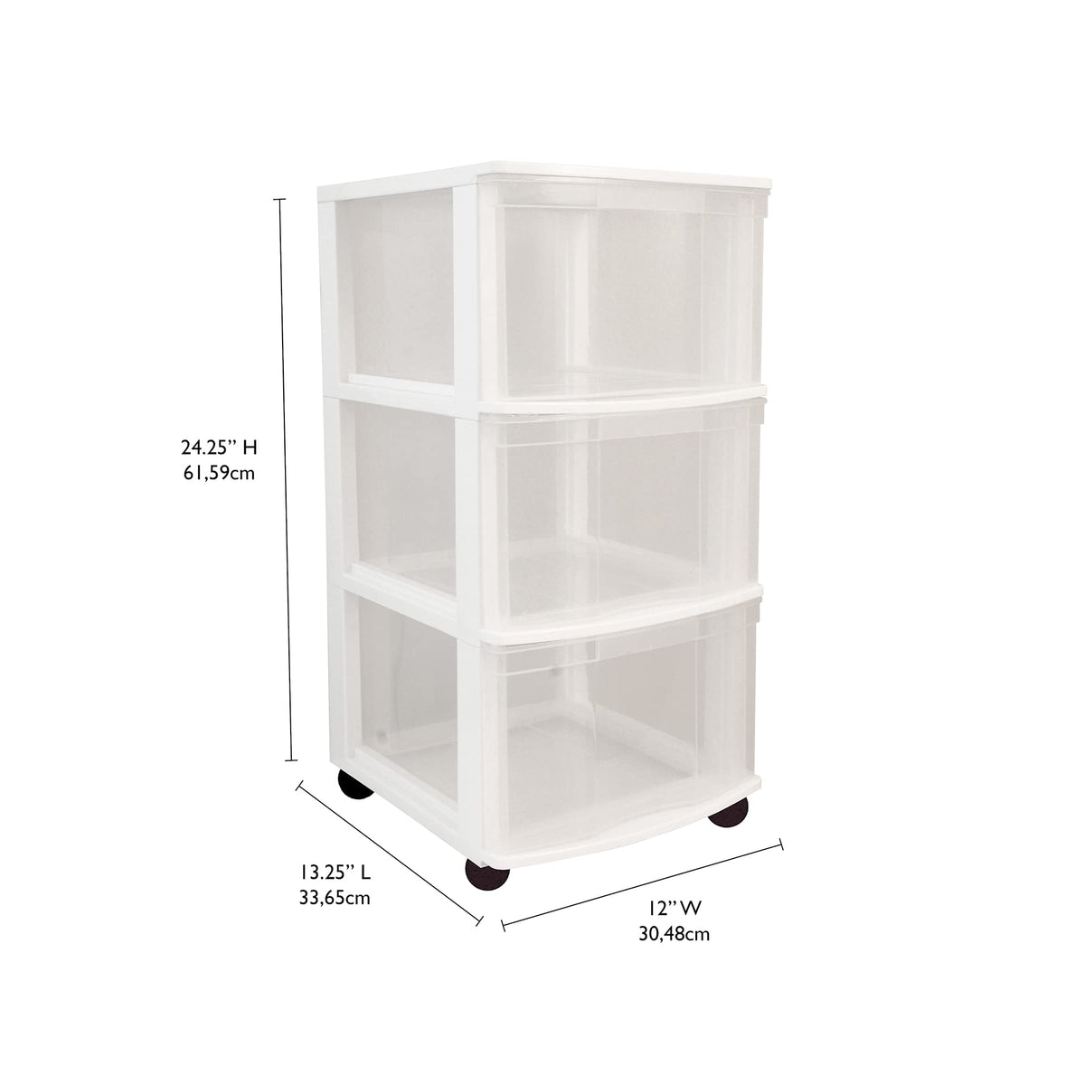3 Drawer Plastic Rolling Organizer Cart L269