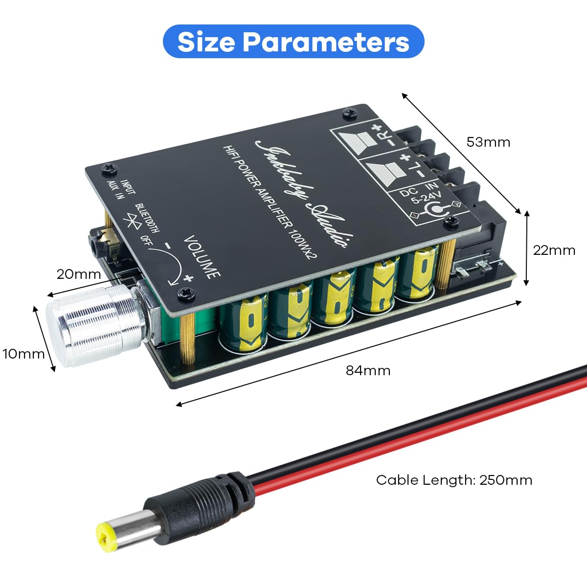 200W Bluetooth 5.0 Stereo Dual Channel Mini Amp Board Z30911