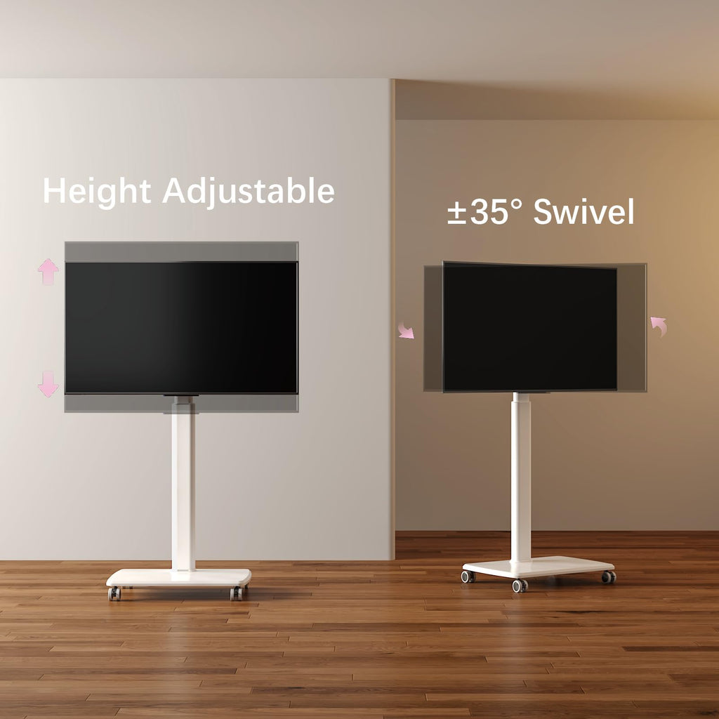 White Rolling TV Stand A916