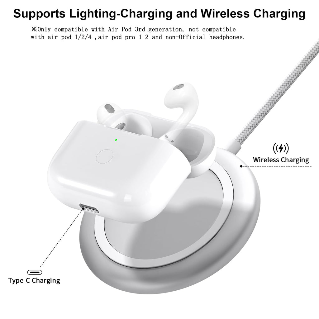 White Wireless Charging Case with Bluetooth Pairing Sync Button U149919