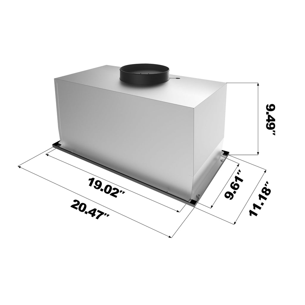 20 inch 650 CFM Black Insert Range Hood M2827