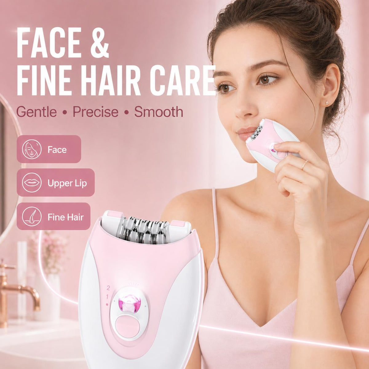 Electric Epilator with 36 Tweezers, 2 Speed Cordless USB N86670