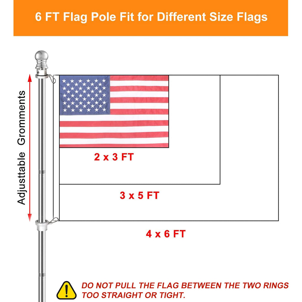 Heavy Duty T304 Stainless Steel Flag Pole Kit D25492