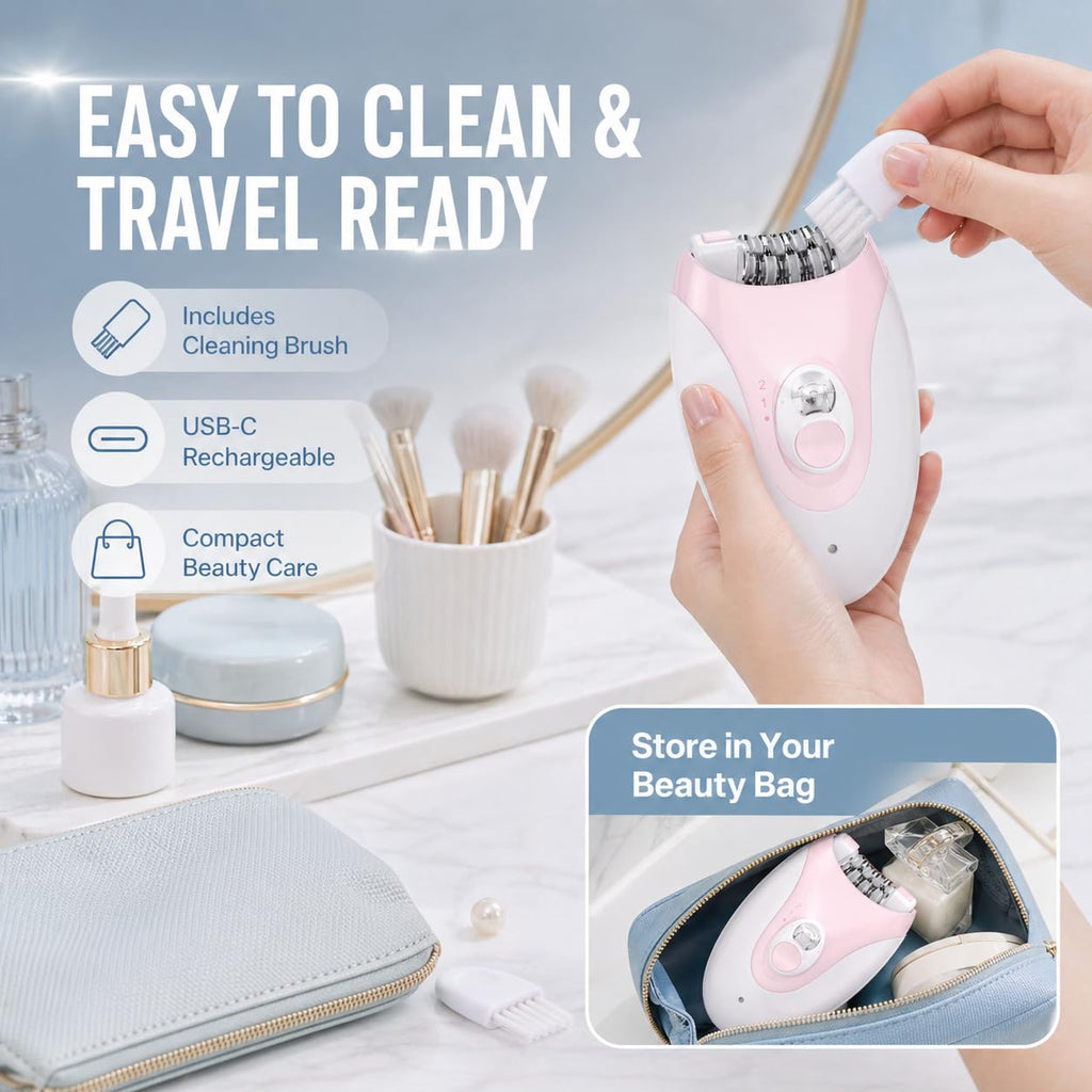 Electric Epilator with 36 Tweezers, 2 Speed Cordless USB N86670