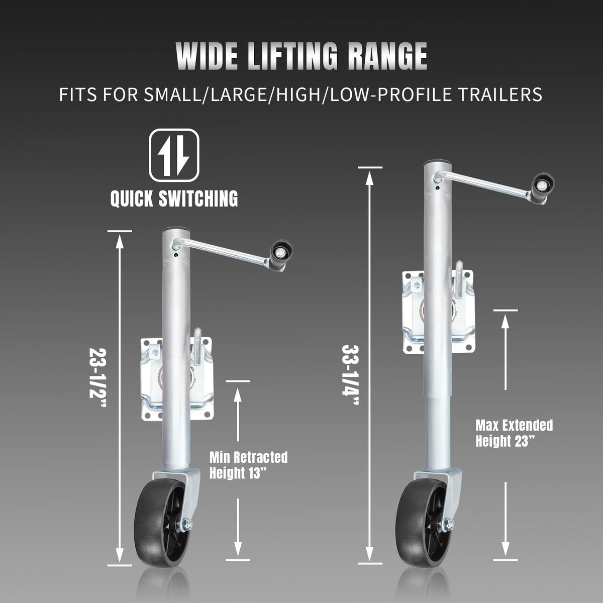 1000 lbs Trailer Jack with Wheel Y329