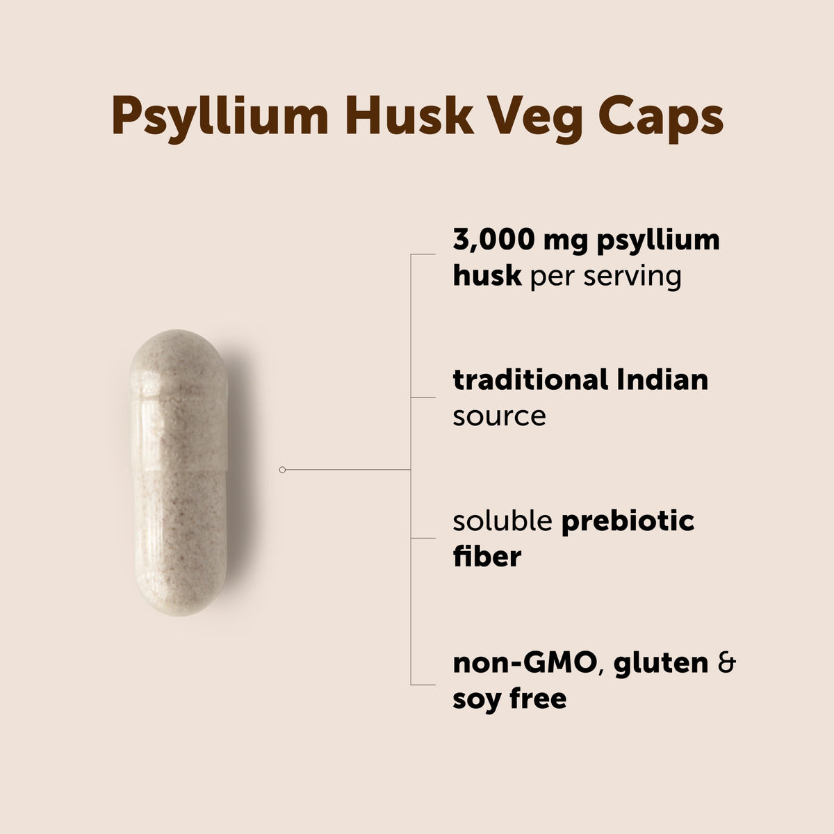 Psyllium Husk Capsules 3000mg 500 Veg Caps V63991