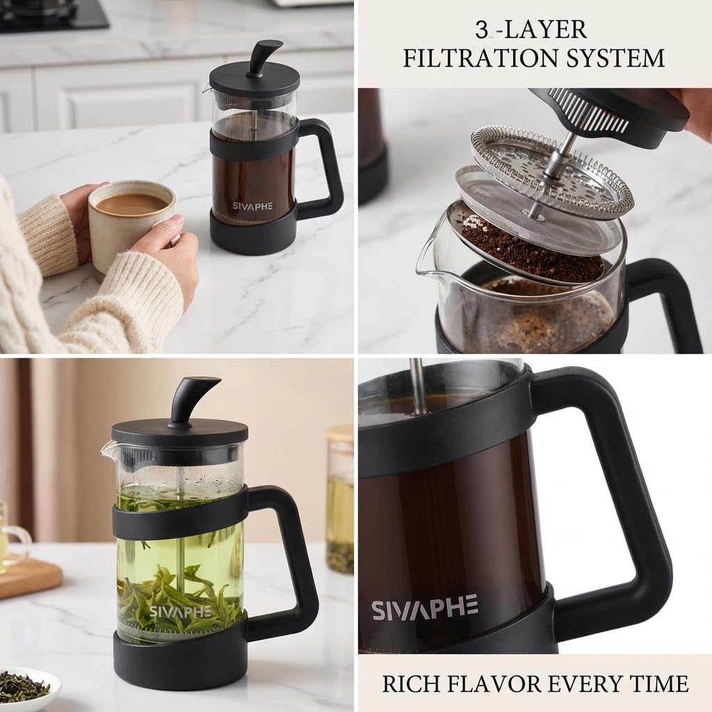 Small 12oz French Press Coffee Maker W9733