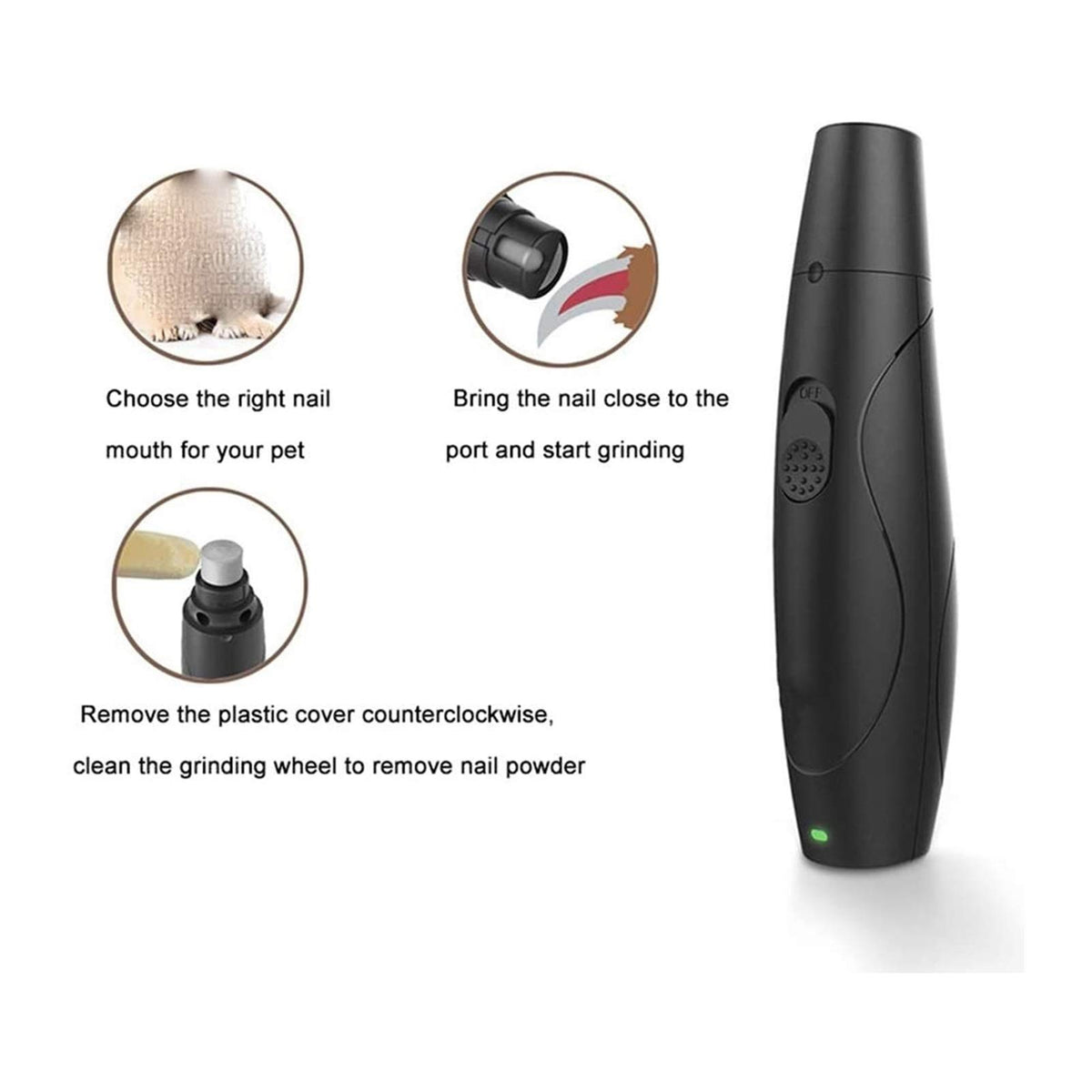 Dog Nail Grinder Clipper Rechargeable Electric Pet Nail Trimmer E6377