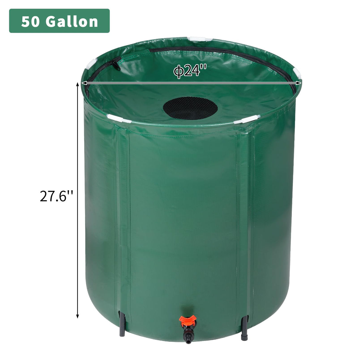 50 Gallon Foldable PVC Rain Barrel with Filter D65167