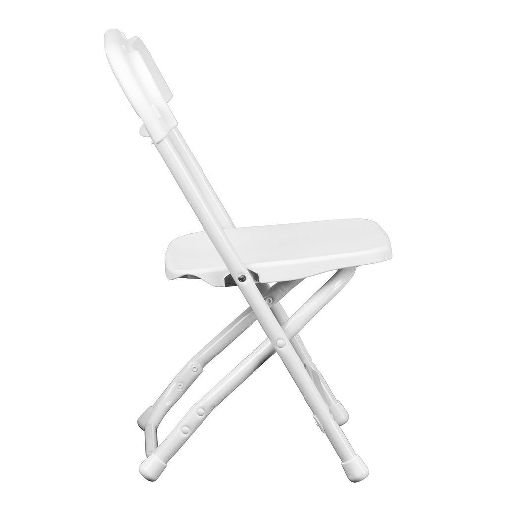 White Kids Plastic Folding Chairs Set of 10 S800269