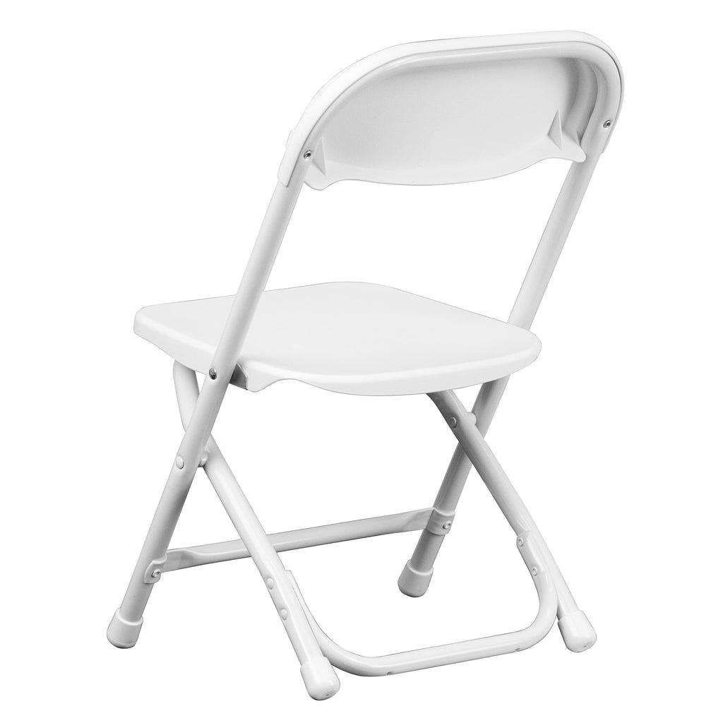 White Kids Plastic Folding Chairs Set of 10 S800269
