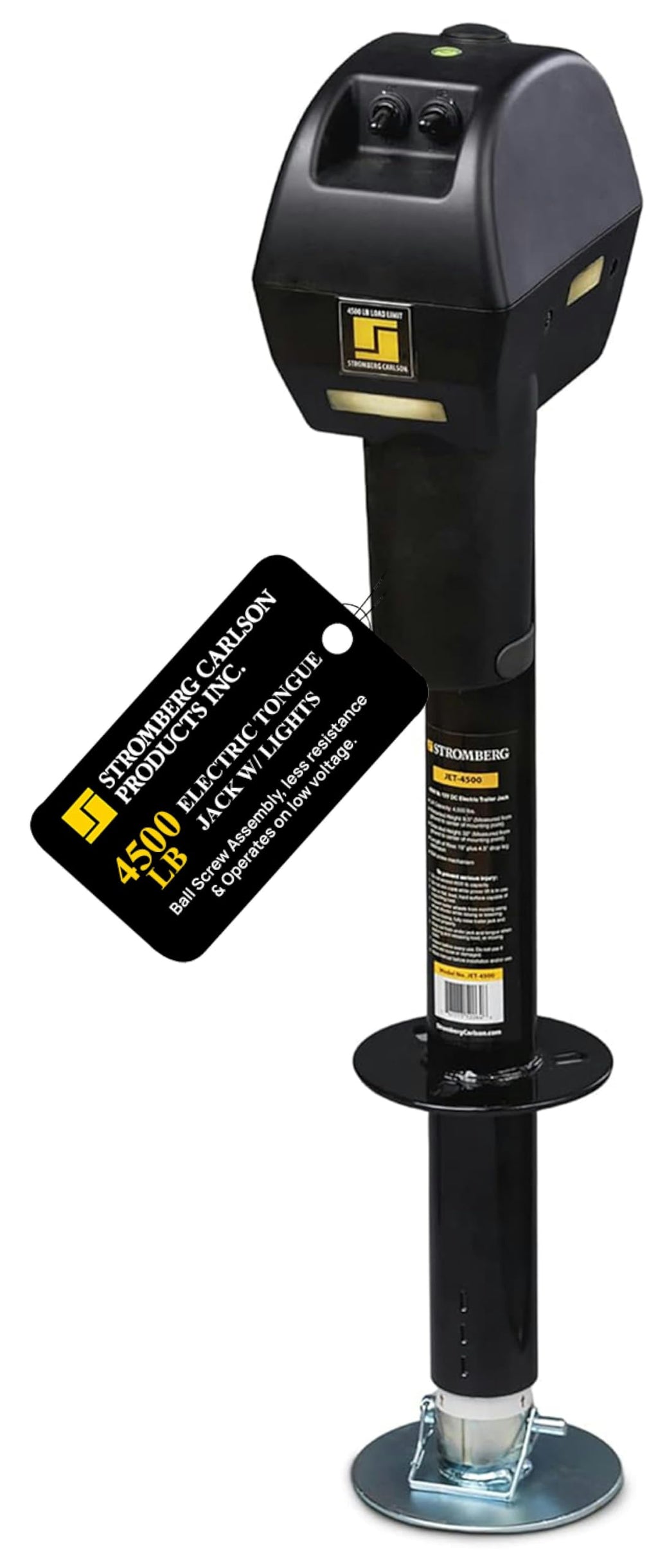 Electric Tongue Jack with Ball Screw Mechanism, 18" Travel & 4.5" Drop Down Leg, 4500 lb W737418