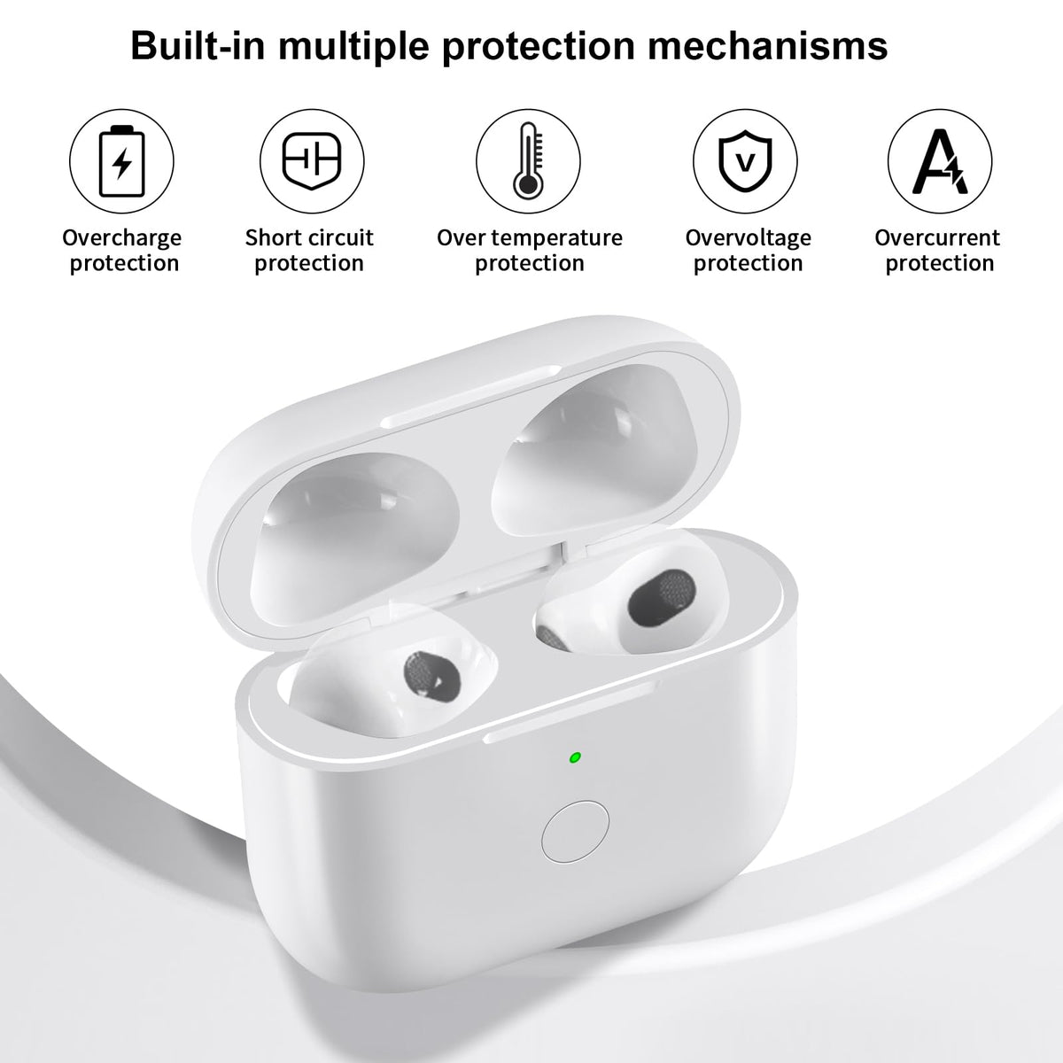 White Wireless Charging Case with Bluetooth Pairing Sync Button U149919