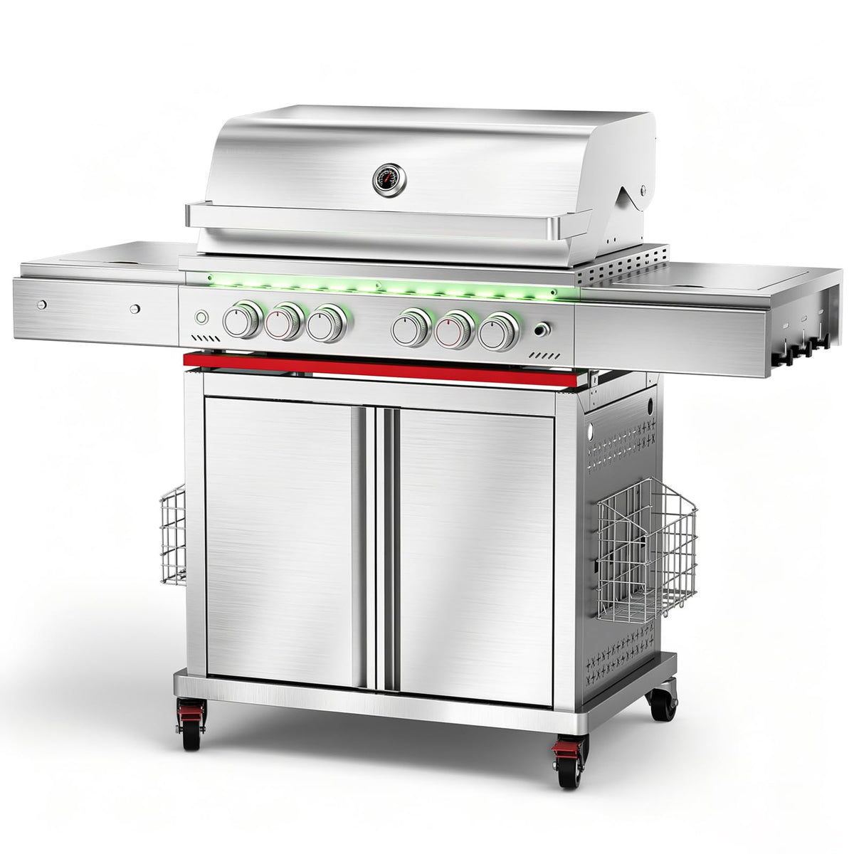 Heavy-duty SUS304 Stainless Steel 6-Burner Propane Gas Grill T952