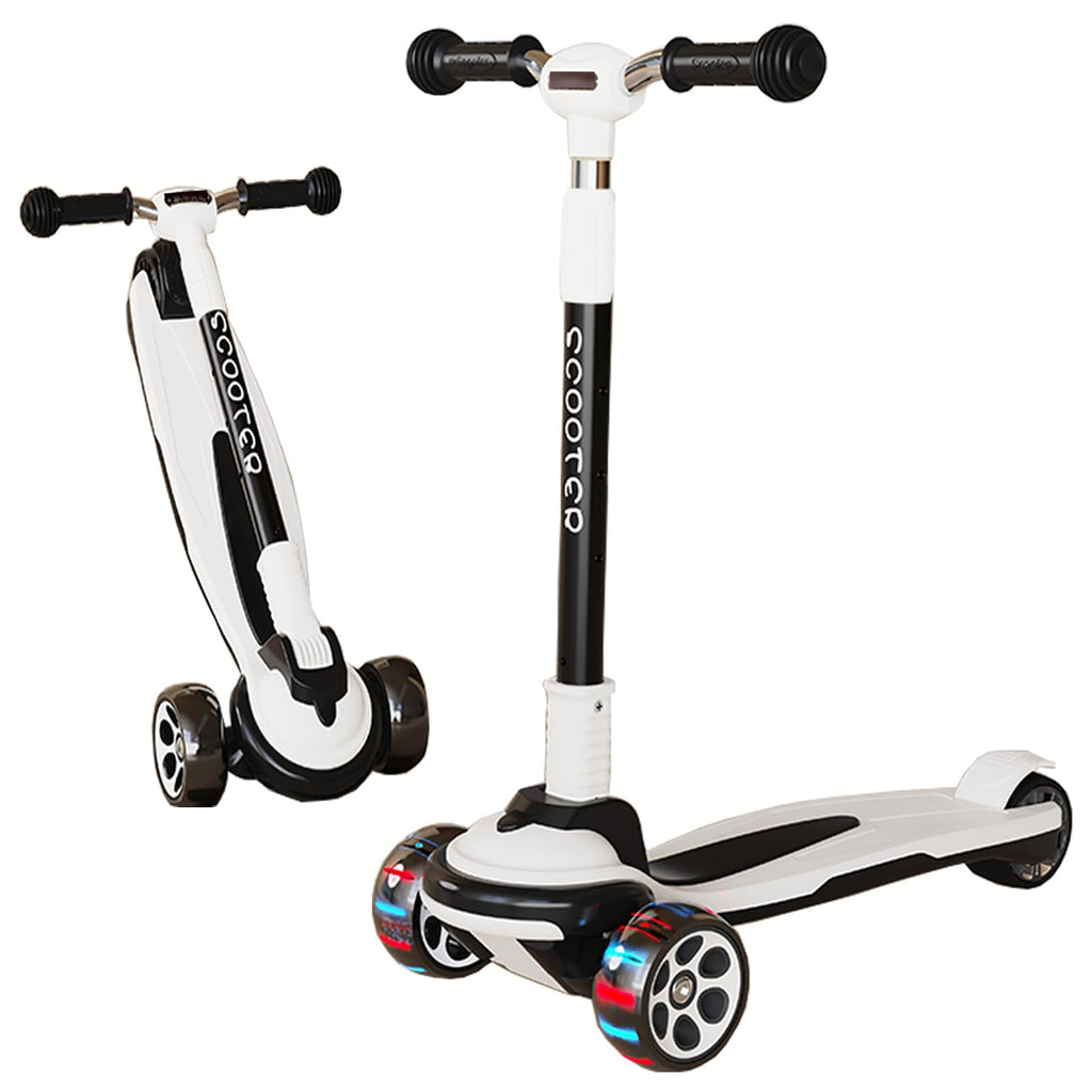 5 Adjustable Height Foldable Kick Scooter with 3 LED Light Wheels Y1632