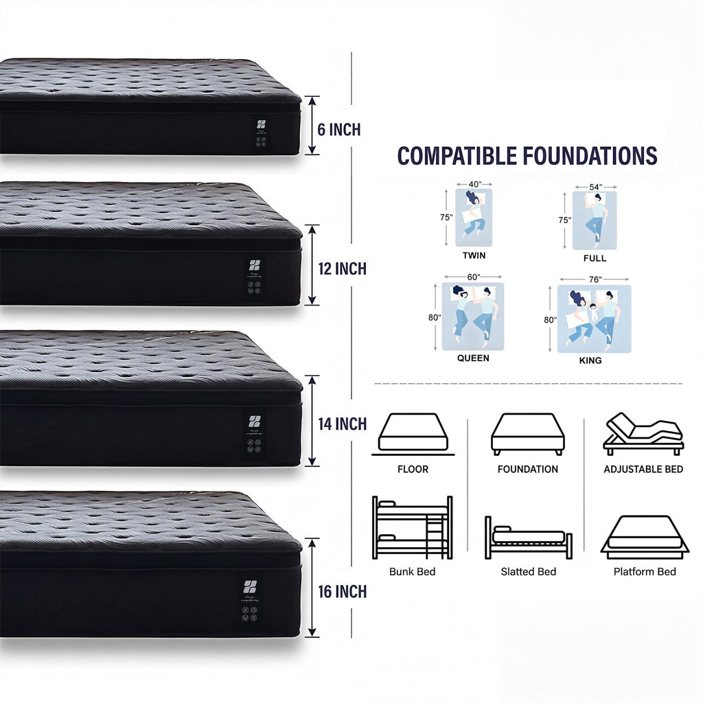 Full Size 12 Inch Memory Foam Hybrid Mattress B9039