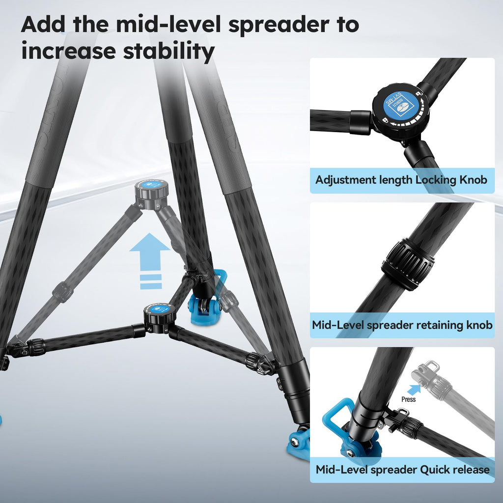 Carbon Fiber Video Tripod with Fluid Head X201297