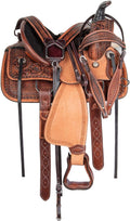 Leather Horse Saddle Set with Tack & Stirrups H39726