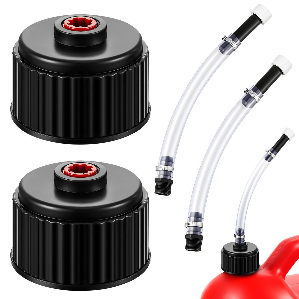 4 Pcs Fuel Jug Cap Replacement with Hose Kit P200