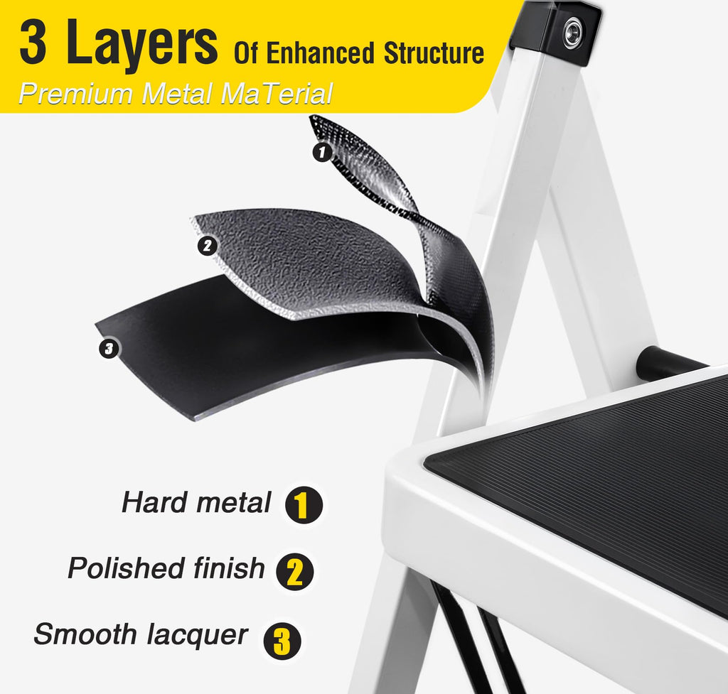 2 Step Folding Stool with Anti-Slip Pedal V973