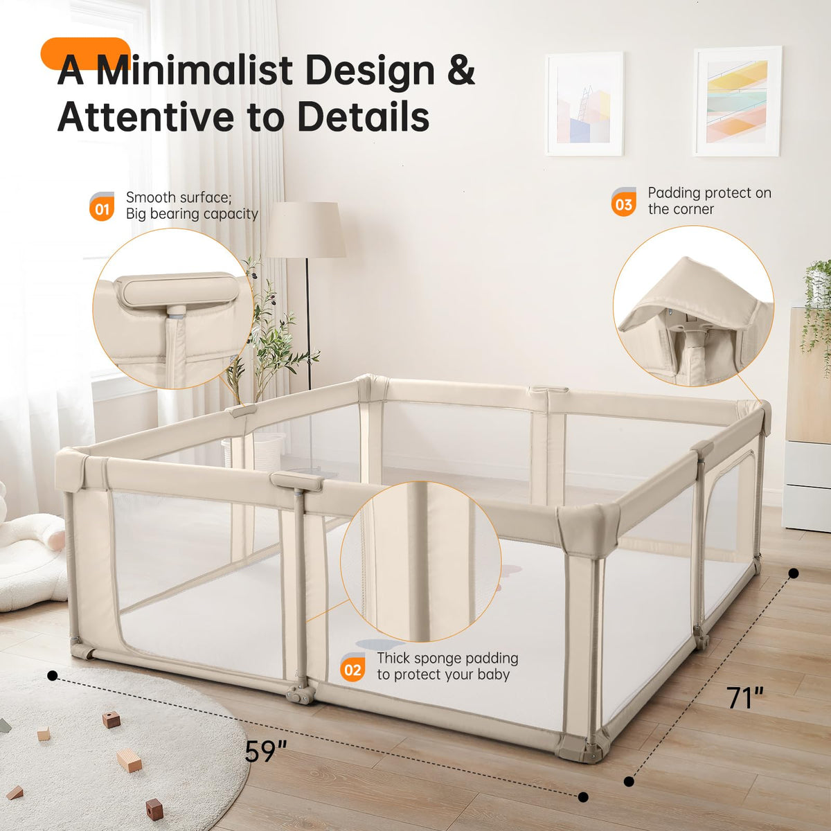 Foldable Baby Playpen with Gate Z438460