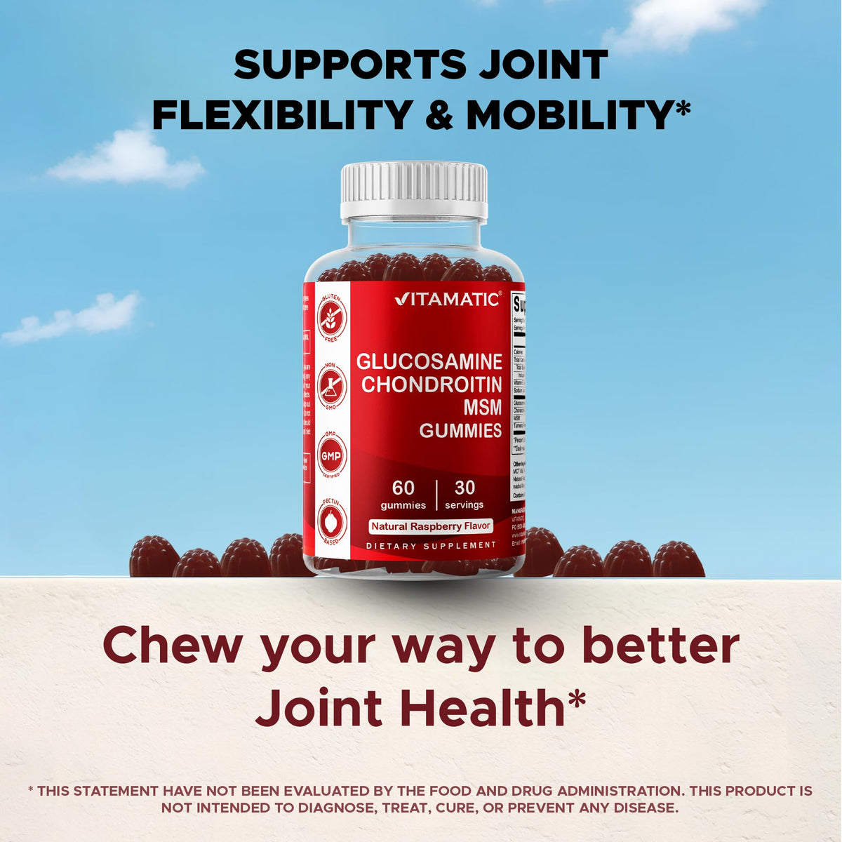 Glucosamine Chondroitin with MSM & Vitamin E 60 Gummies I51034