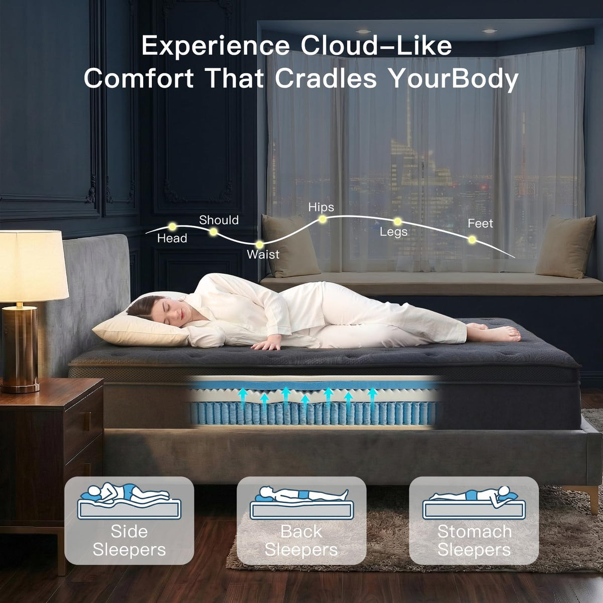 Full Size 12 Inch Memory Foam Hybrid Mattress B9039