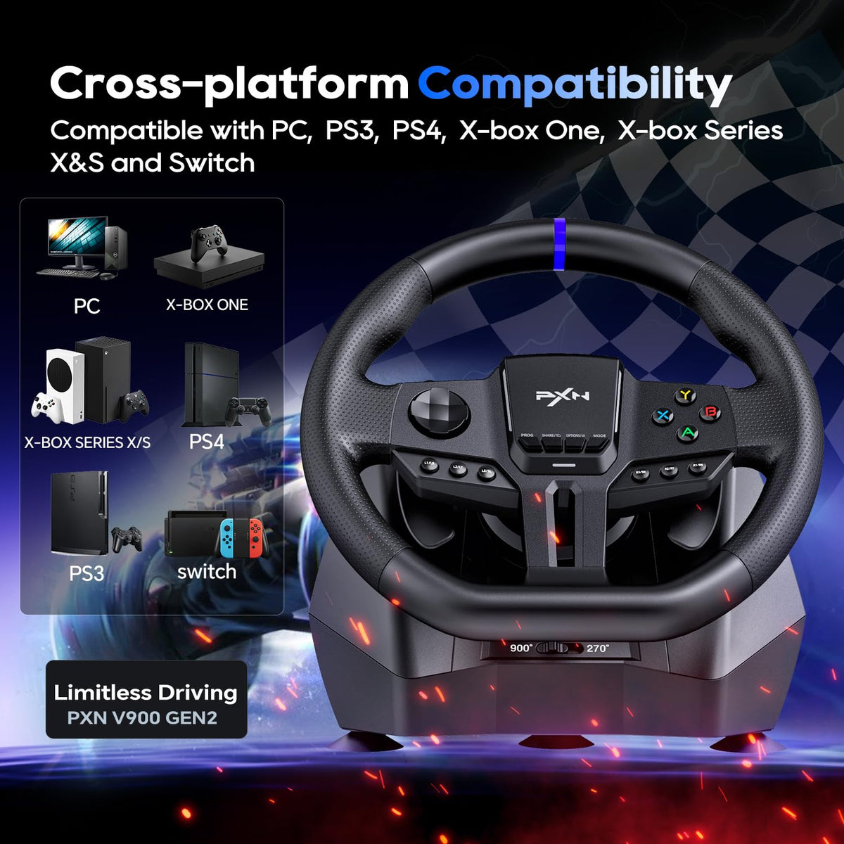 Gaming Steering Wheel D606