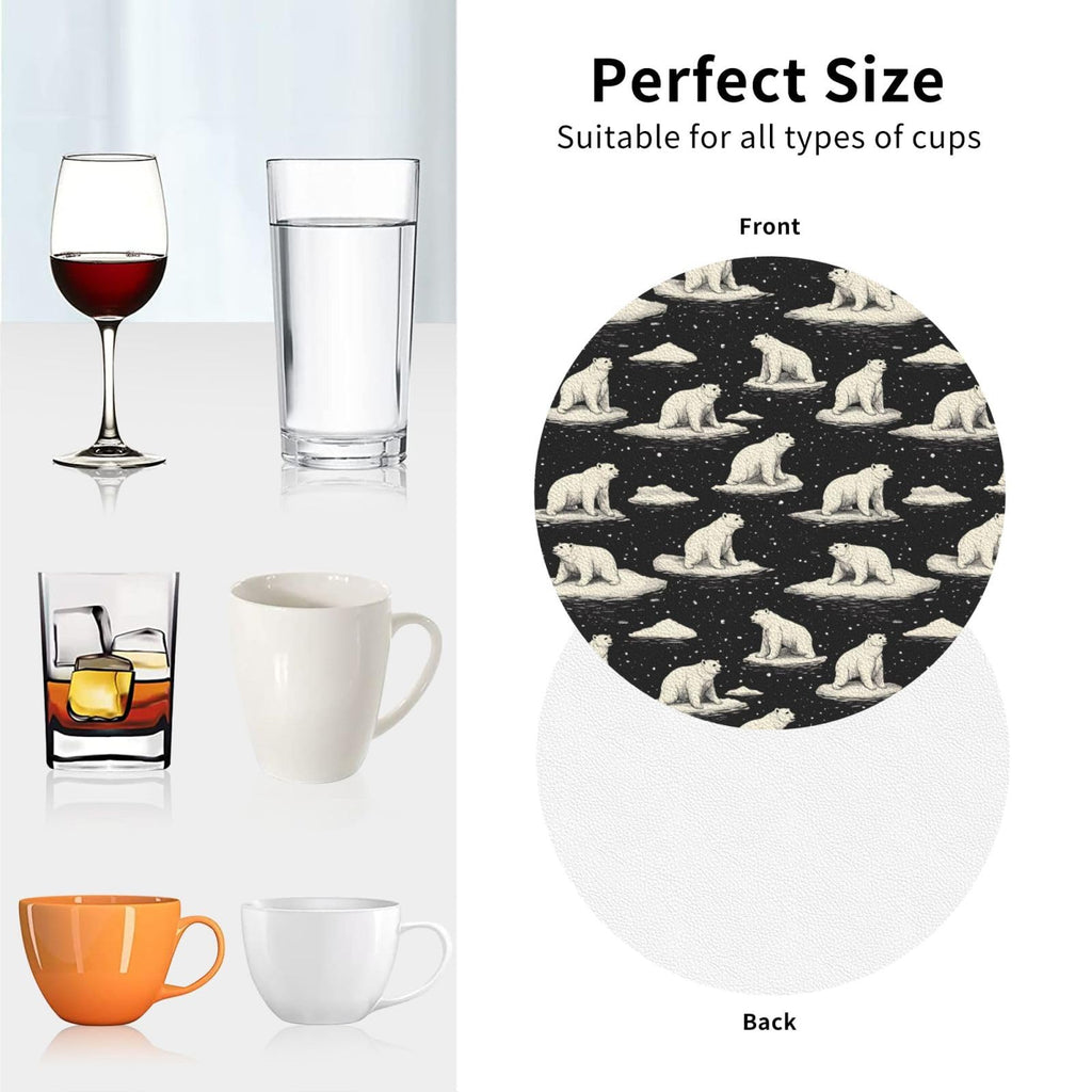 White Bear Print Coasters Set of 4 Y30784
