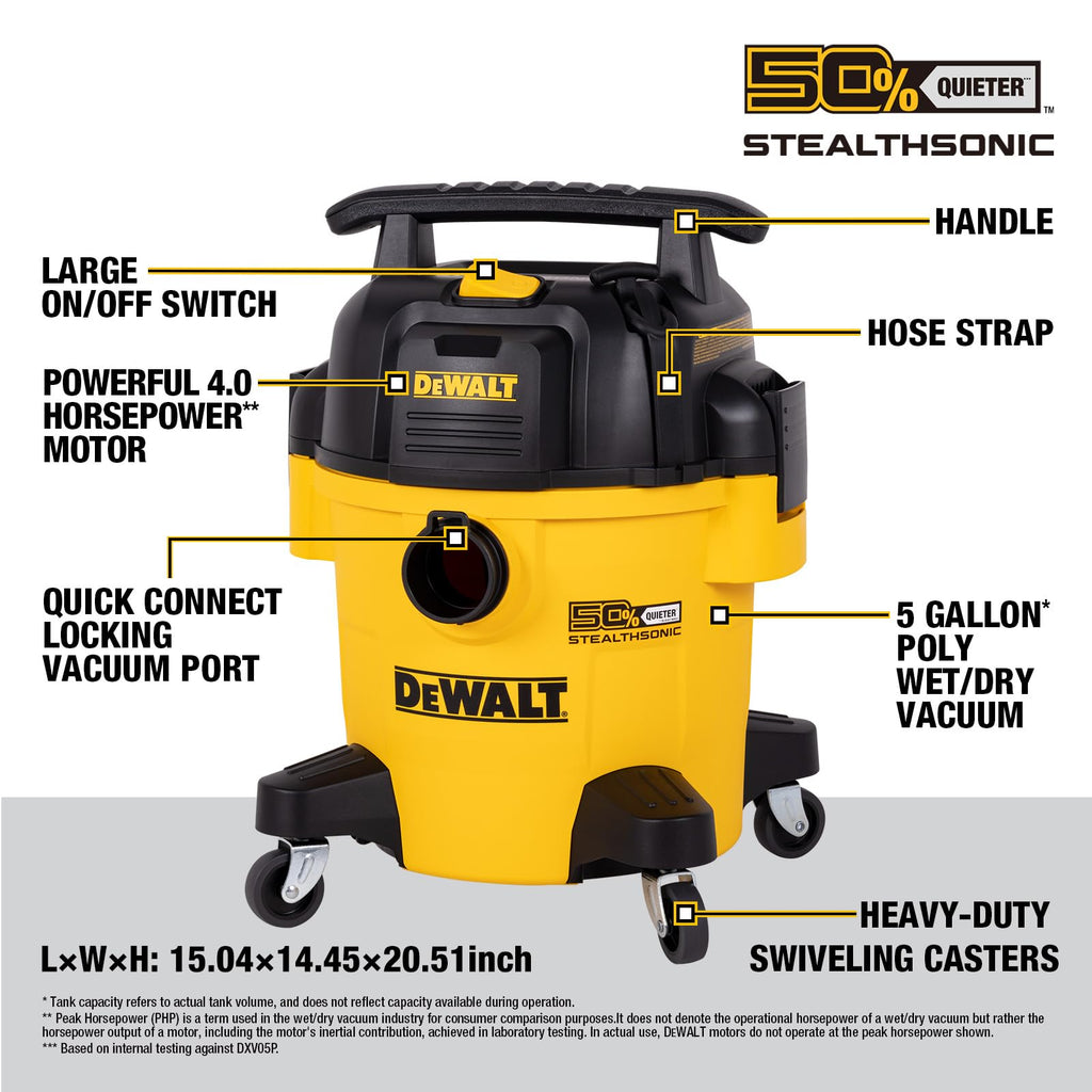 5 Gallon 4 Peak HP Wet and Dry Shop Vacuum T737152