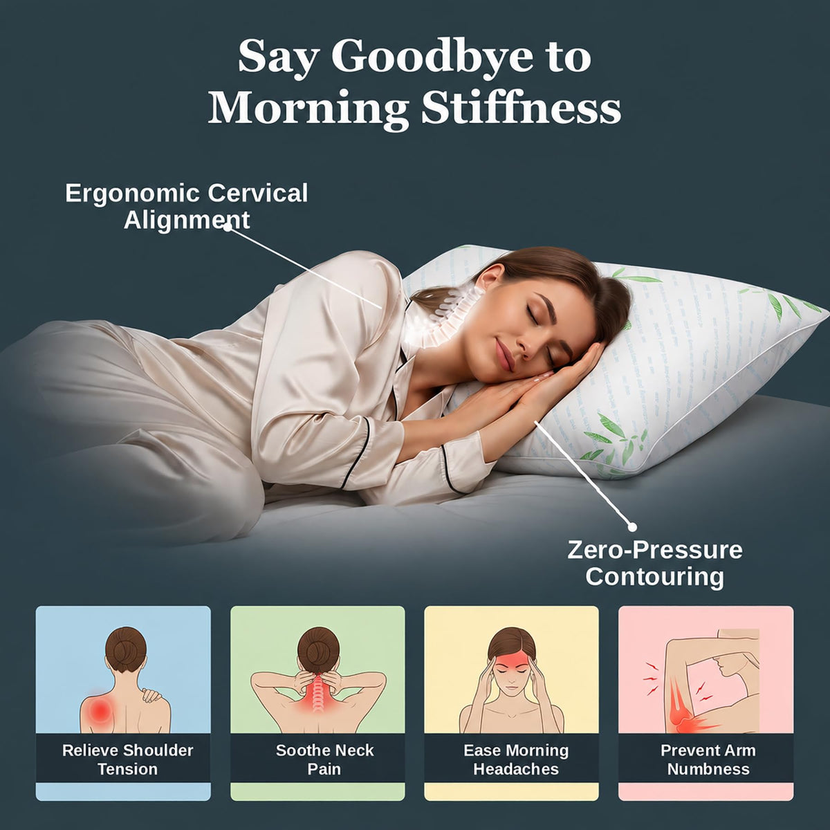 King Size Set of 2 Cooling Hybrid Bed Pillows M166