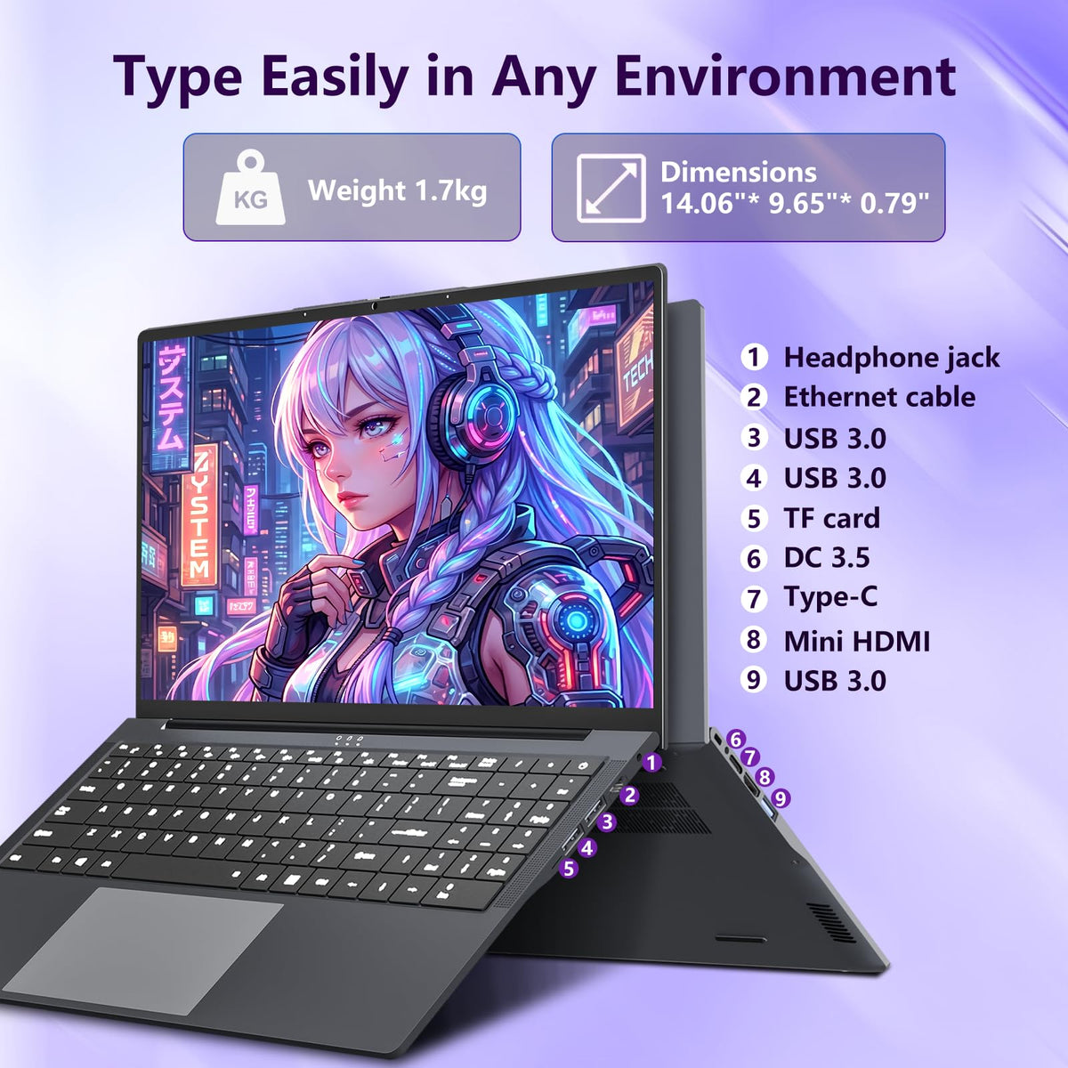 16GB RAM 256GB SSD Core i5 16" IPS FHD Laptop Computer Q7240