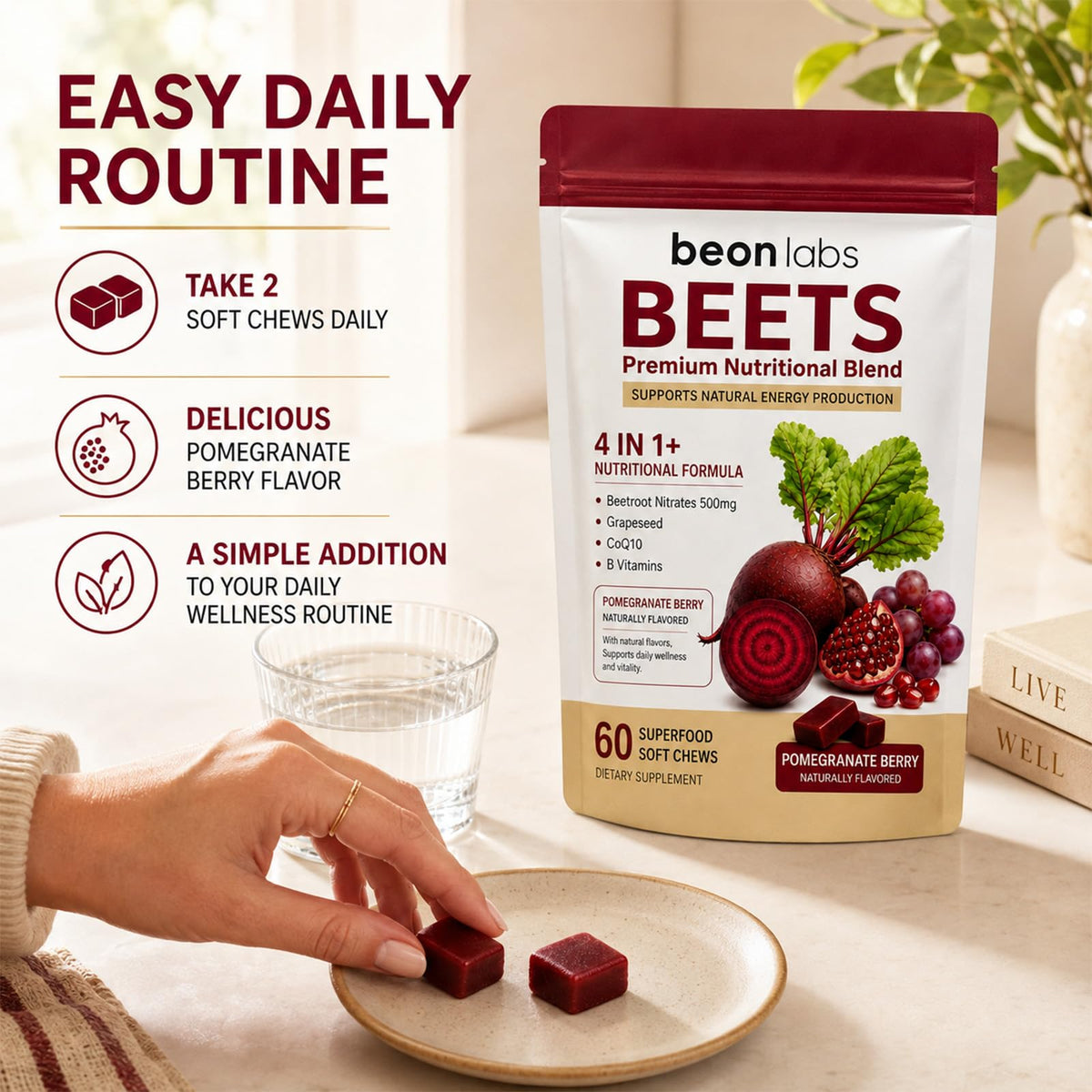 Beet Chews with L-CoQ10 & Grape Seed 60 Chew I841524