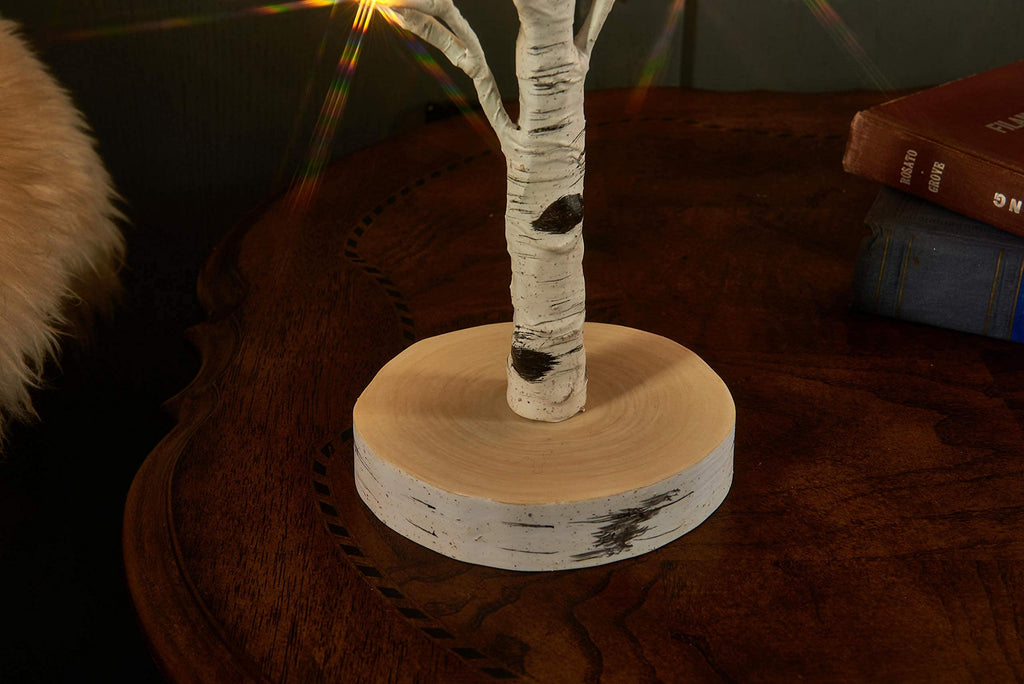 Lighted Birch Tree with Timer 18IN 24 LED H298435