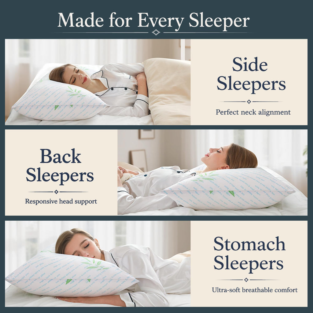 King Size Set of 2 Cooling Hybrid Bed Pillows M166