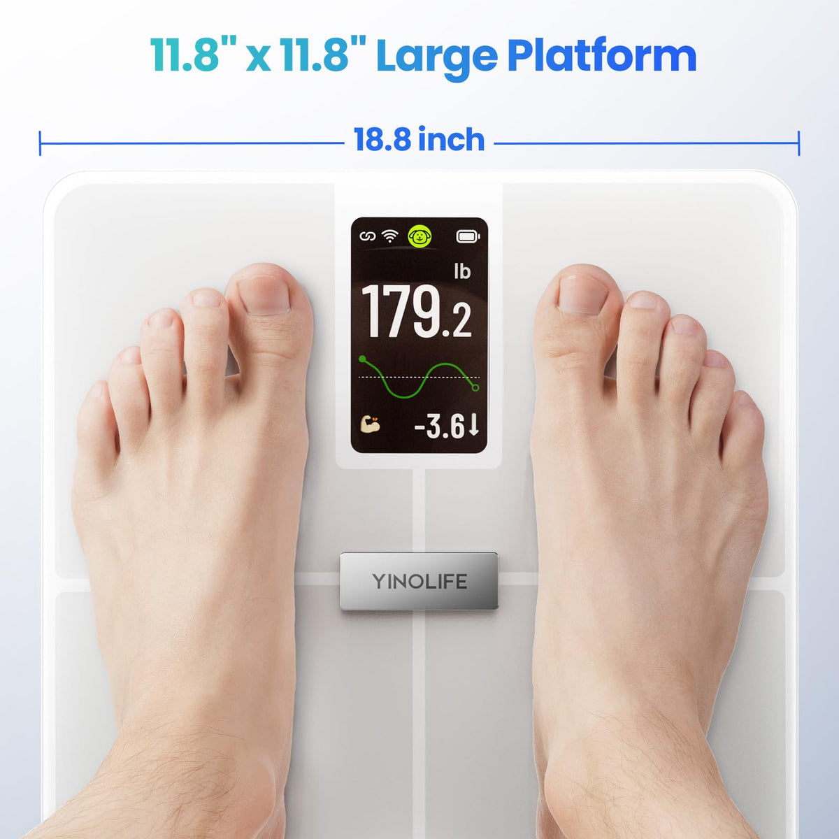 Digital Bathroom Weight Scale with 4.3" Color Display P58022