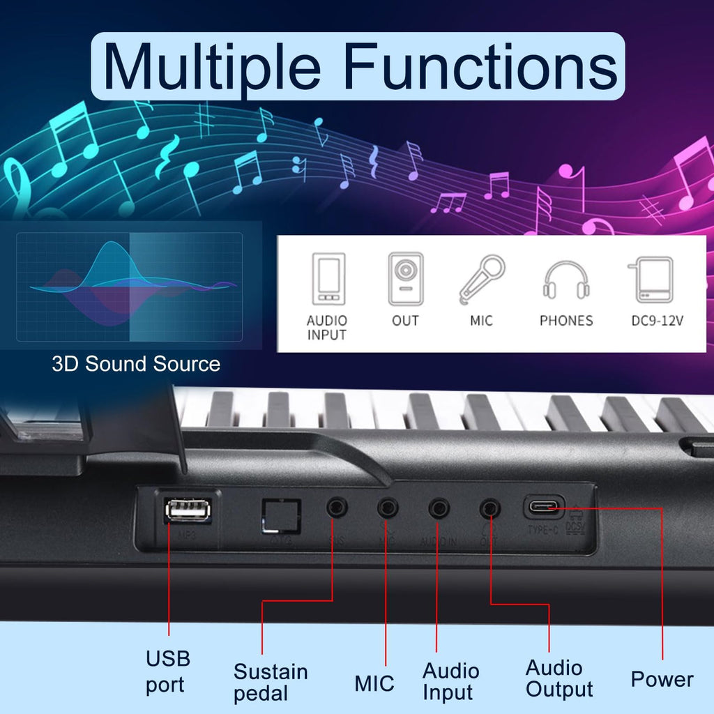 88 Key Semi Weighted Digital Piano with Stand W60831