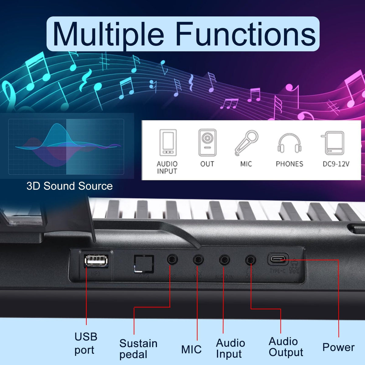 88 Key Semi Weighted Digital Piano with Stand W60831