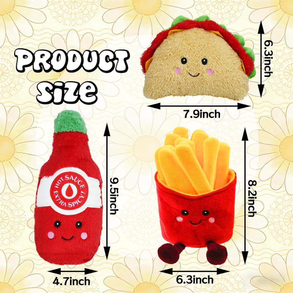 3-Pack Squeaky Plush Dog Chew Toys Set G19616