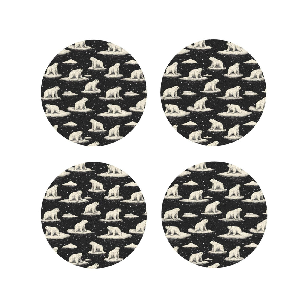 White Bear Print Coasters Set of 4 Y30784