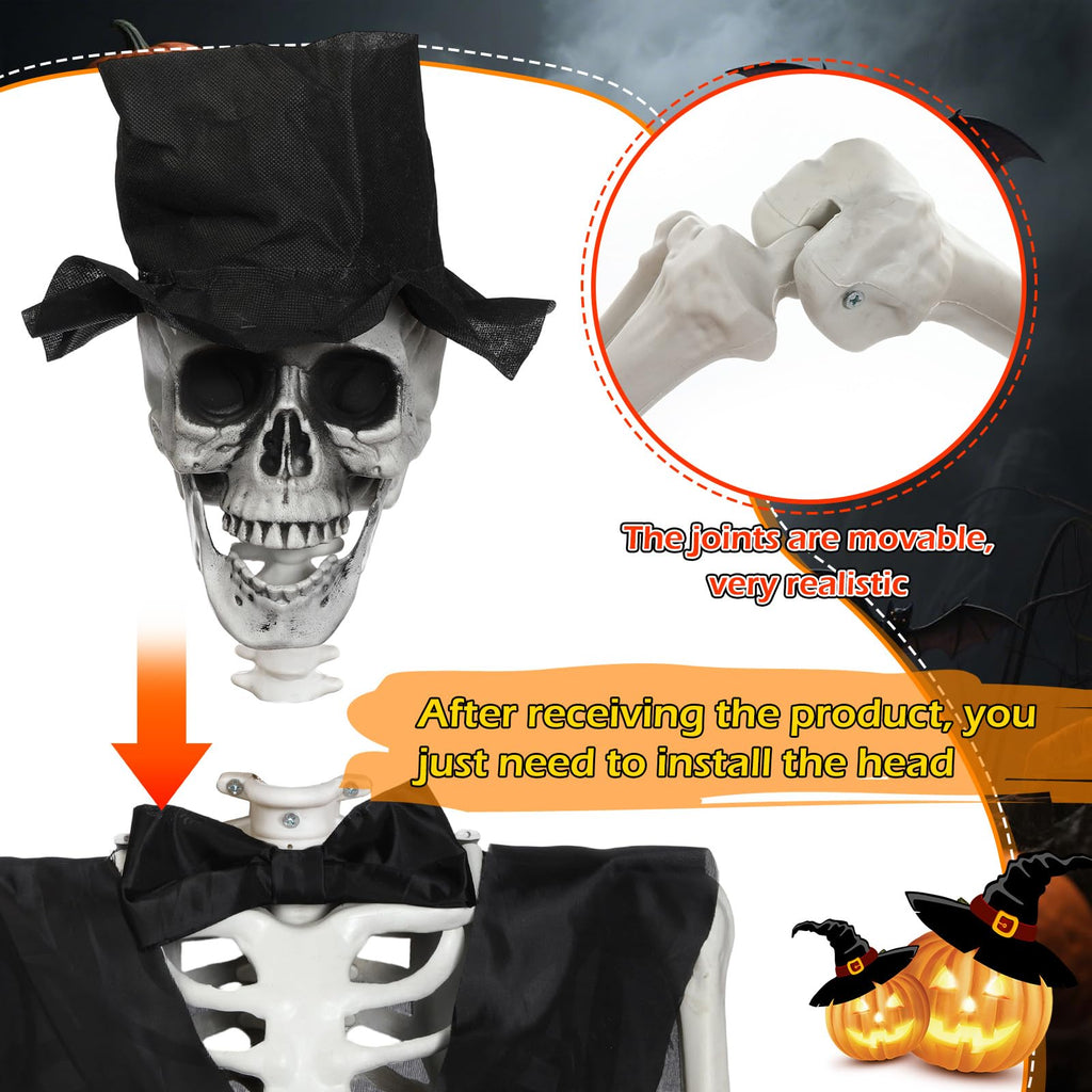 2 Set 5.4 Ft Posable Skeleton Decor U6309