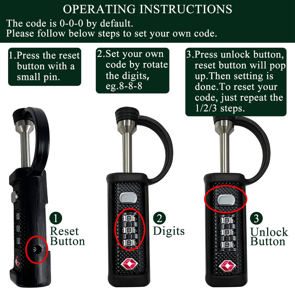 Orange 4-Pack 3-Dial Combo Lock H9749